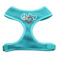 Unconditional Love Peace  Love  Bone Design Soft Mesh Harnesses Aqua Small UN921419